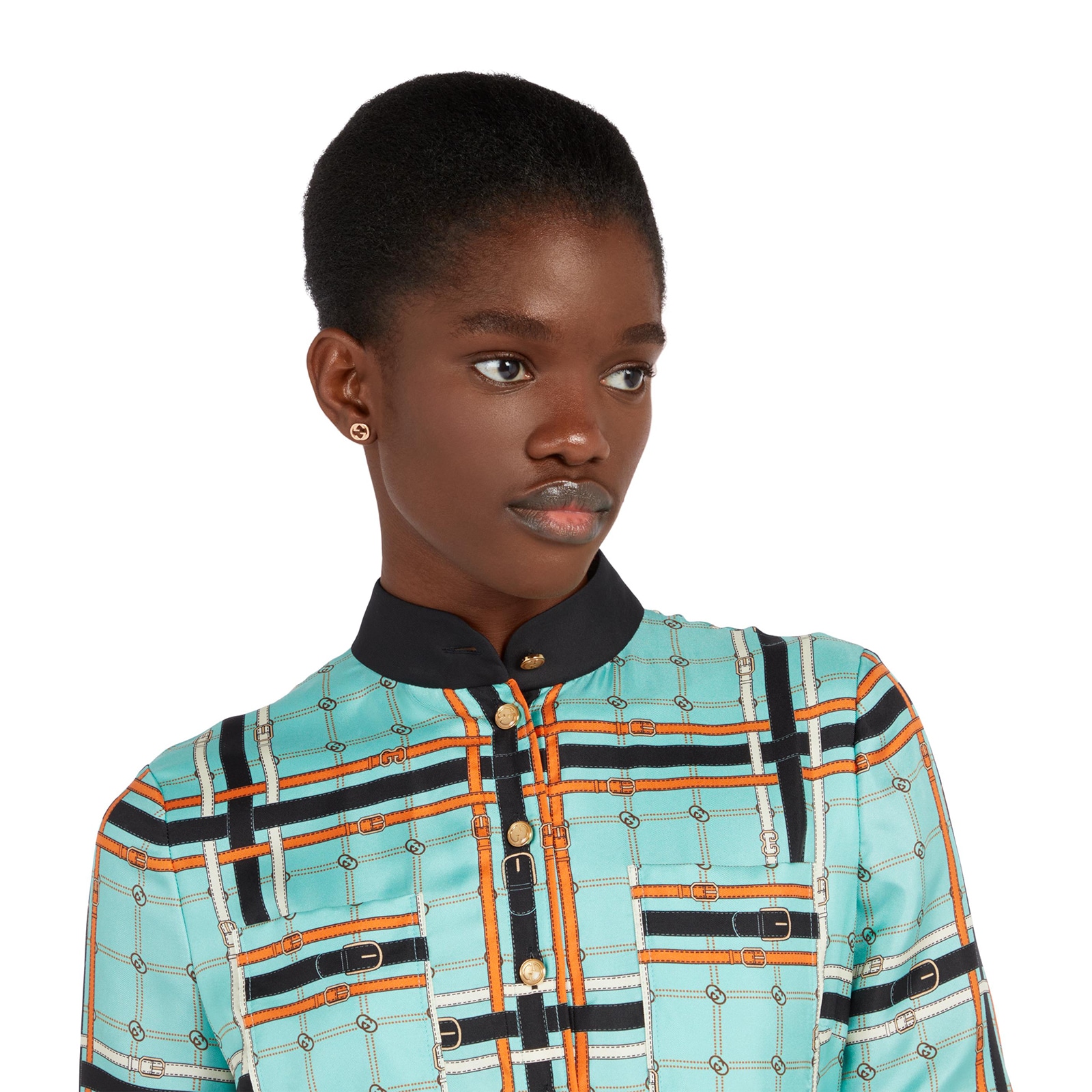 Gucci Gucci Interlocking 18K Rose Gold Stud Earrings