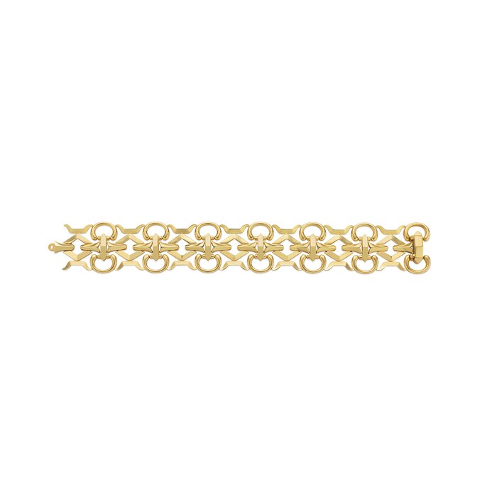 Gucci 18K Yellow Gold Horsebit Double Row Bracelet