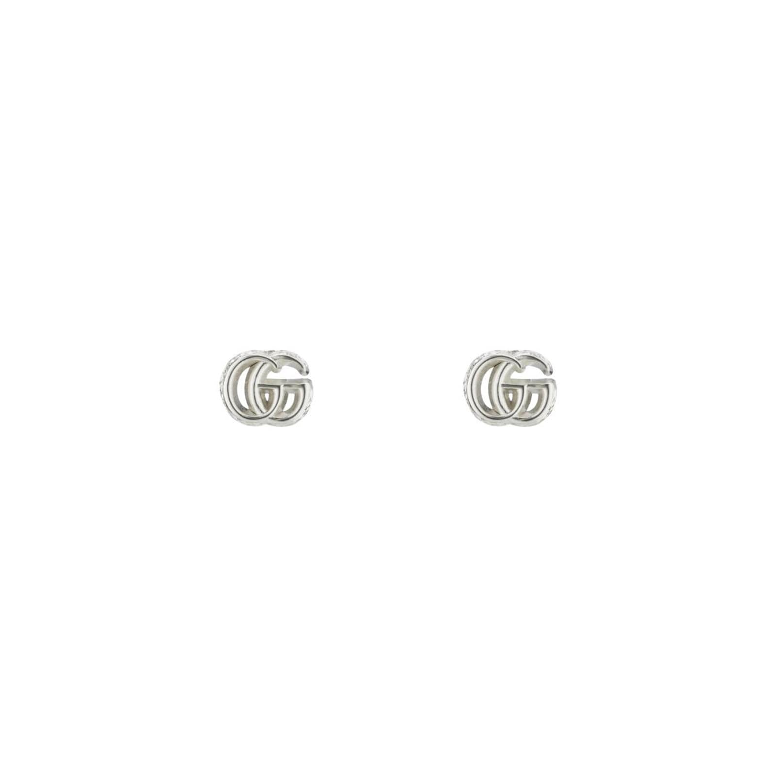 Gucci Sterling Silver GG Marmont Logo Earrings Gucci Sterling Silver GG Marmont Logo Earrings
