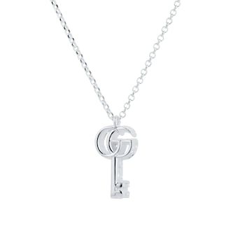 Gucci Sterling Silver GG Marmont Key Necklace
