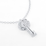Gucci Sterling Silver GG Marmont Key Necklace