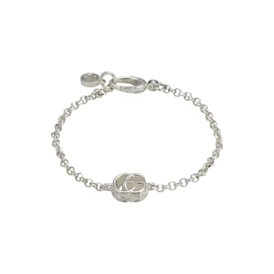 Gucci Sterling Silver GG Marmont Logo Bracelet - 18cm