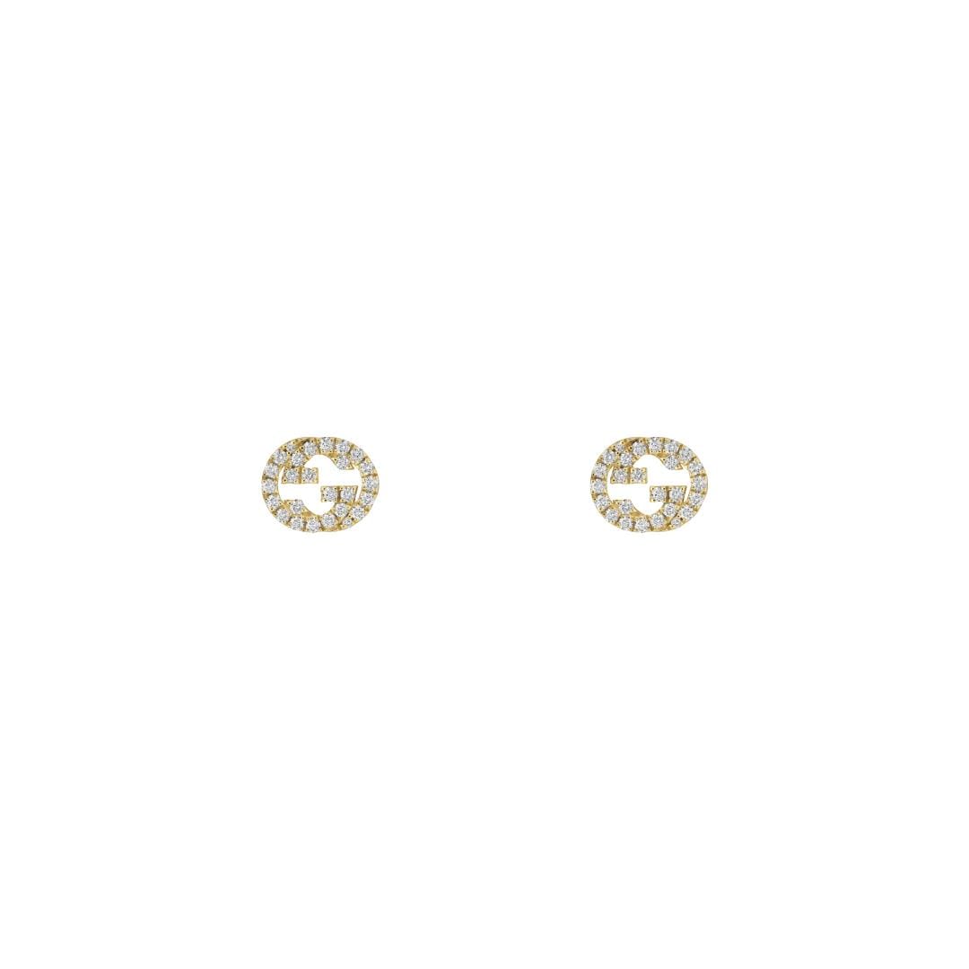Gucci Gucci Interlocking 18ct Yellow Gold 0.38ct Diamond Stud Earrings Gucci Gucci Interlocking 18ct Yellow Gold 0.38ct Diamond Stud Earrings