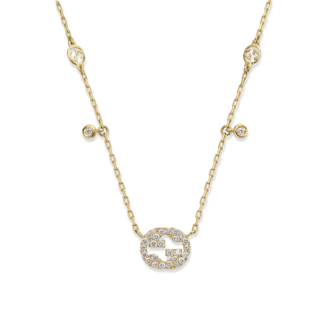 Gucci Gucci Interlocking 18ct Yellow Gold 0.27ct Diamond Necklace Gucci Gucci Interlocking 18ct Yellow Gold 0.27ct Diamond Necklace