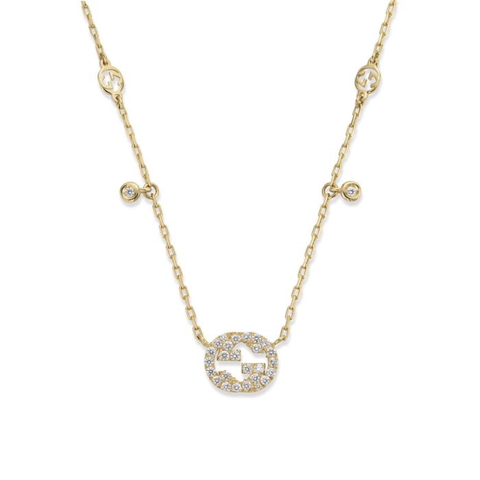 Gucci Gucci Interlocking 18ct Yellow Gold 0.27ct Diamond Necklace