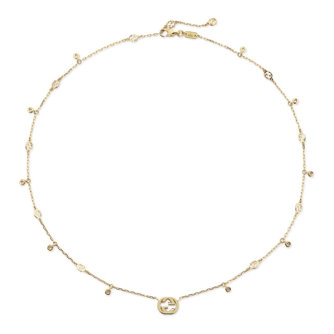 Gucci Gucci Interlocking 18ct Yellow Gold 0.27ct Diamond Necklace Gucci Gucci Interlocking 18ct Yellow Gold 0.27ct Diamond Necklace
