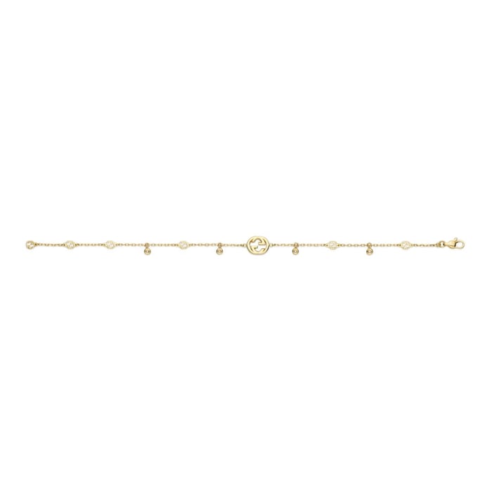 Gucci Interlocking G 18ct Yellow Gold 0.22ct Diamond Bracelet