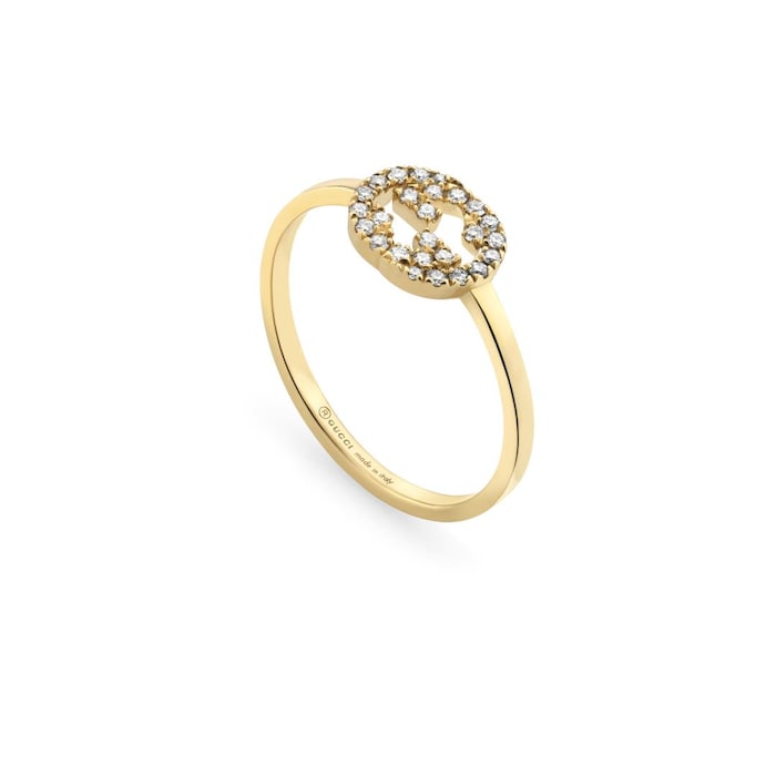 Gucci Interlocking G 18ct Yellow Gold 0.12ct Diamond Ring