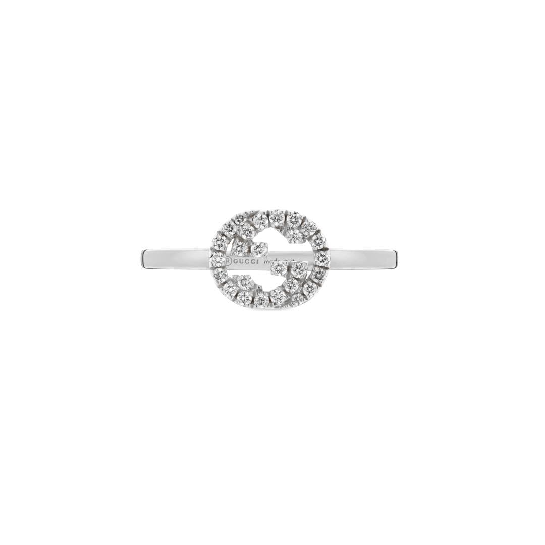 Gucci Gucci Interlocking 18ct White Gold 0.12ct Diamond Ring