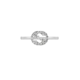 37341821 - Gucci Interlocking 18ct White Gold 0.12ct Diamond Ring