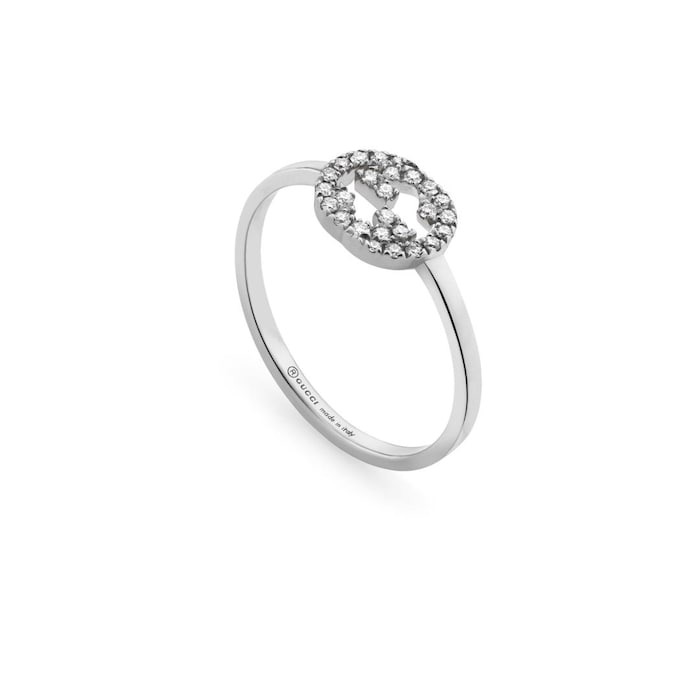 Gucci Interlocking G 18ct White Gold 0.12ct Diamond Ring