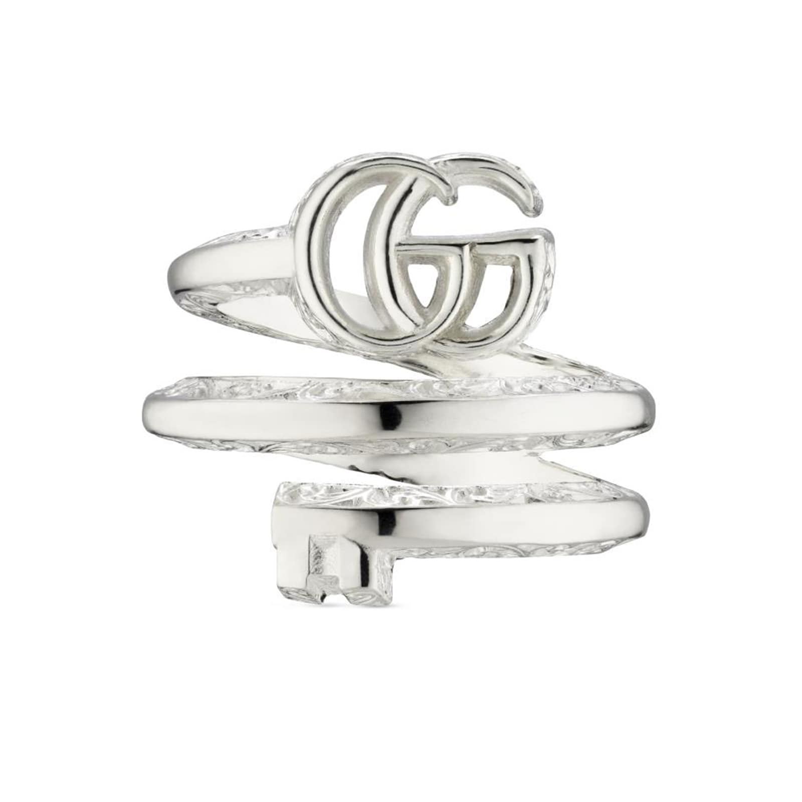 Gucci Sterling Silver GG Marmont Double Ring Gucci Sterling Silver GG Marmont Double Ring