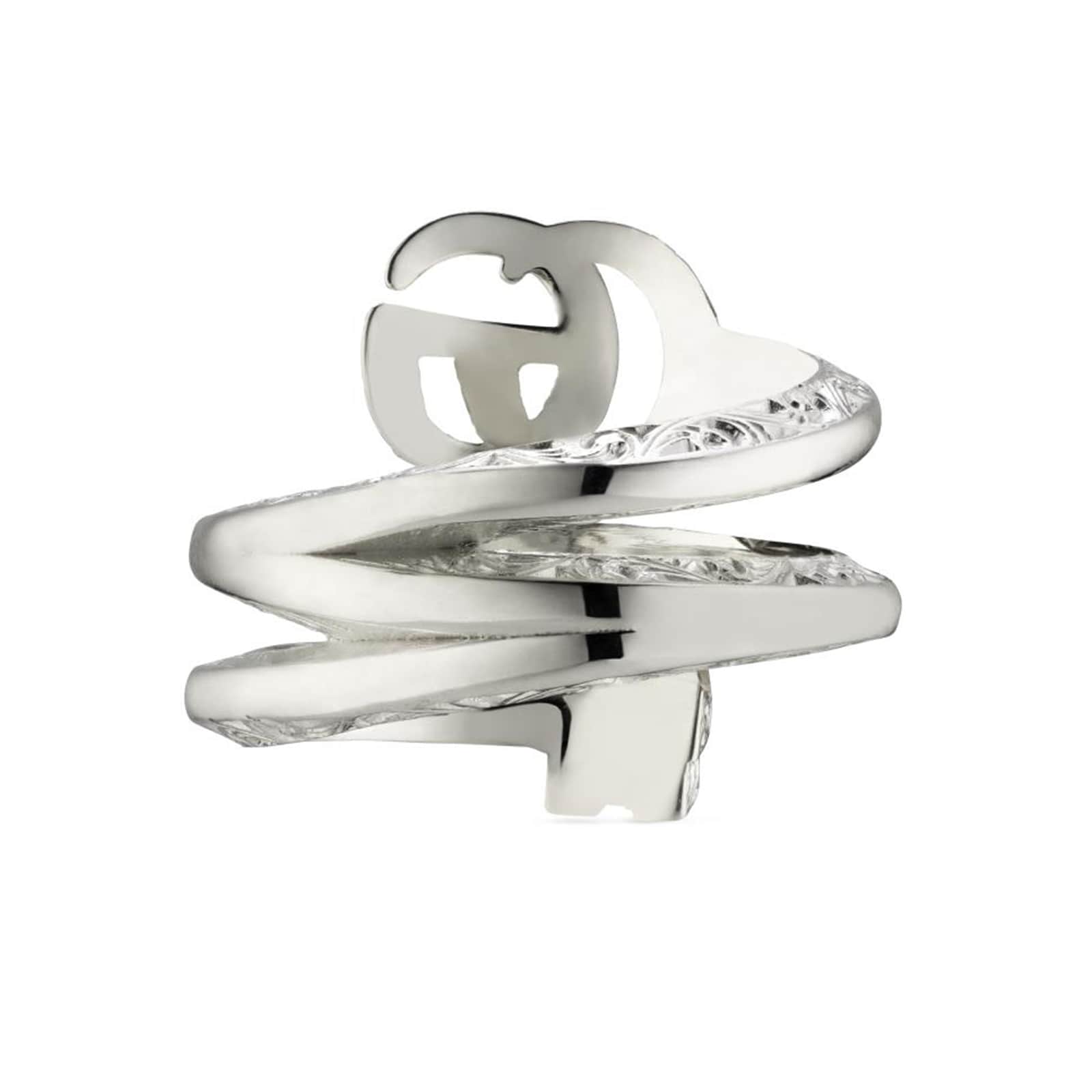 Gucci Sterling Silver GG Marmont Double Ring Gucci Sterling Silver GG Marmont Double Ring