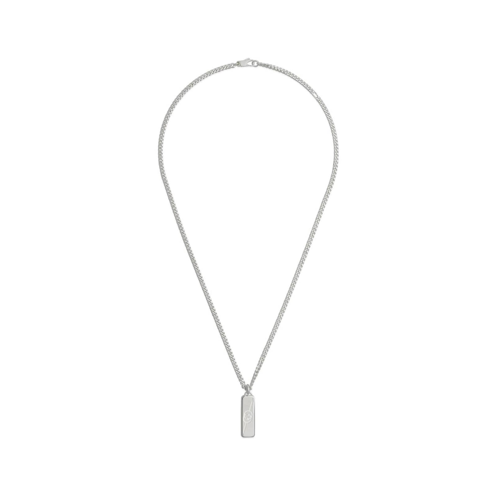 Gucci Gucci Interlocking Sterling Silver Tag Logo Pendant Gucci Gucci Interlocking Sterling Silver Tag Logo Pendant