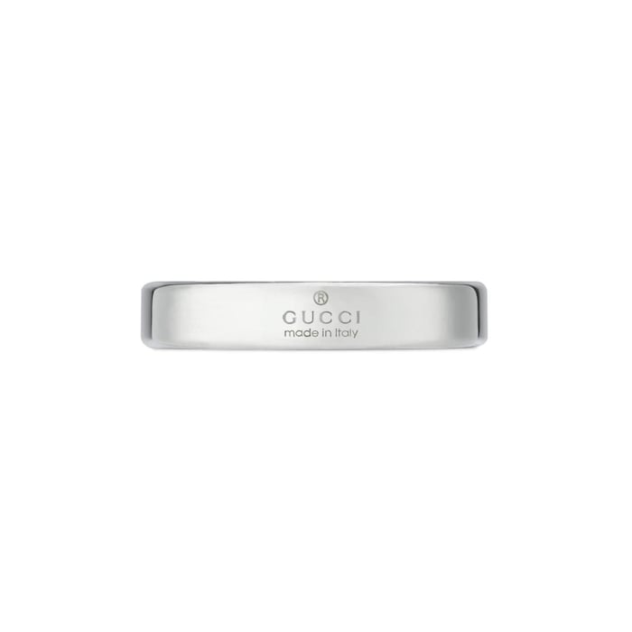 Gucci Tag Sterling Silver With Interlocking G Logo 4mm Ring