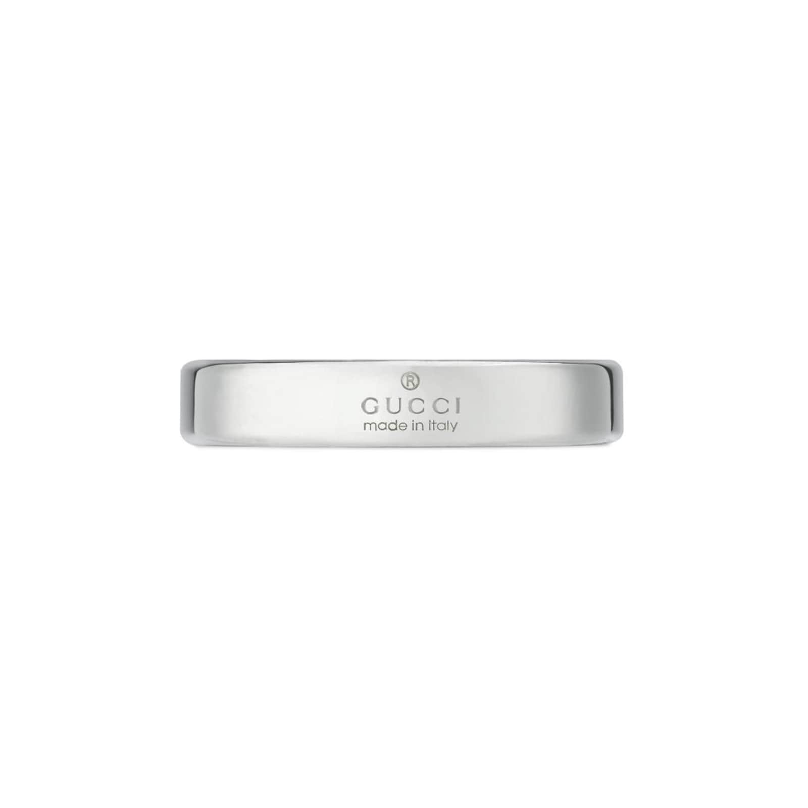 Gucci Tag Sterling Silver With Interlocking G Logo 4mm Ring ...