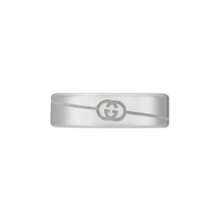 Gucci Tag Sterling Silver With Interlocking Logo 6mm Ring