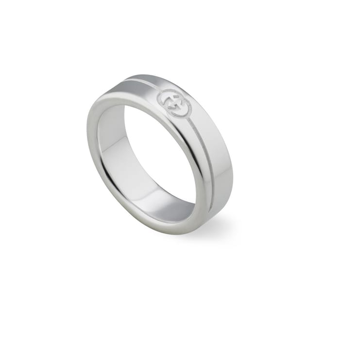 Gucci Gucci Tag Sterling Silver Logo 6mm Ring