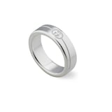Gucci Tag Sterling Silver With Interlocking G Logo 6mm Ring