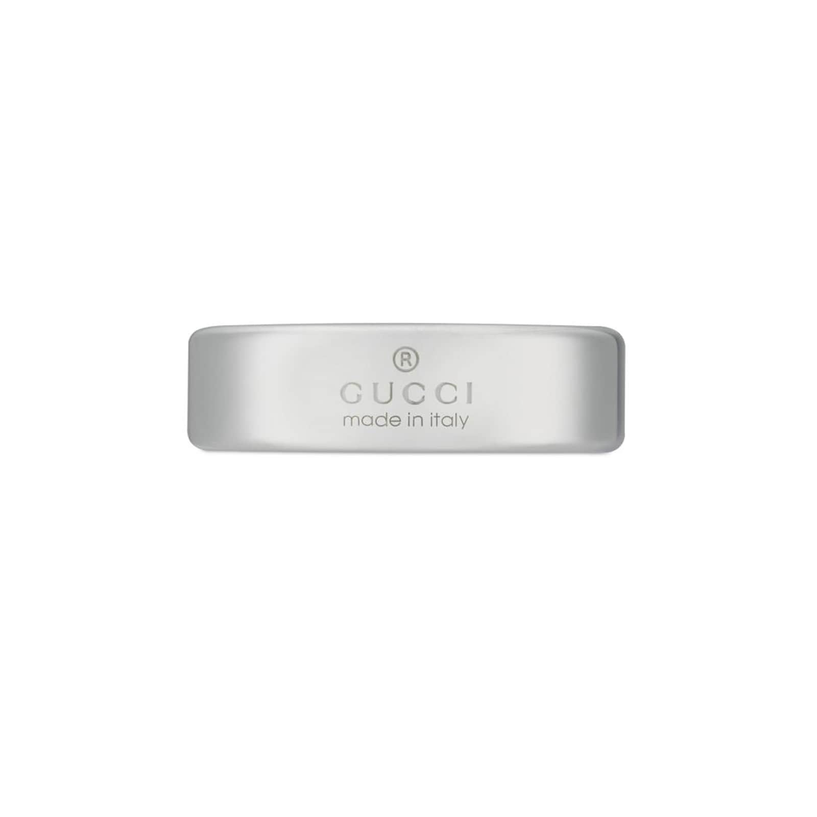 Gucci Tag Sterling Silver With Interlocking Logo 6mm Ring
