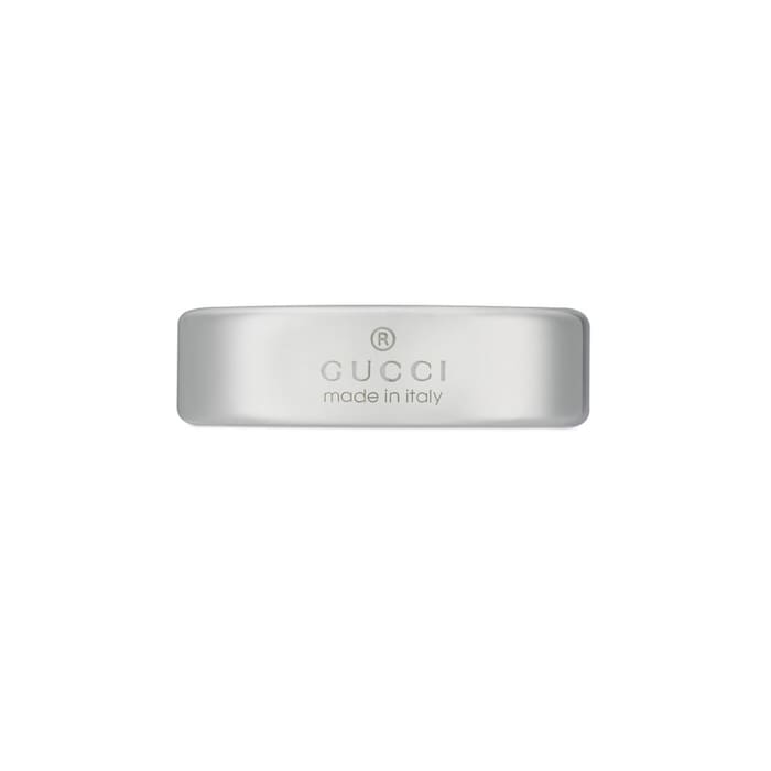 Gucci Tag Sterling Silver With Interlocking Logo 6mm Ring