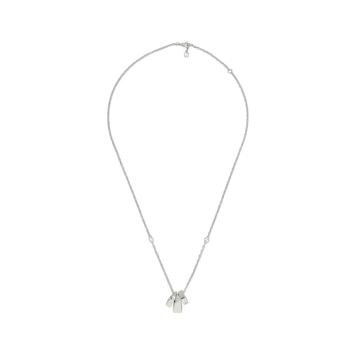 Gucci Tag Interlocking G Sterling Silver Necklace