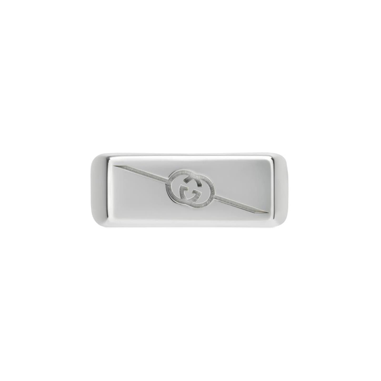 Interlocking g silver online ring gucci