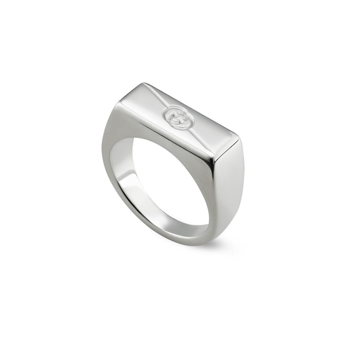 Gucci Tag Interlocking G Sterling Silver Ring