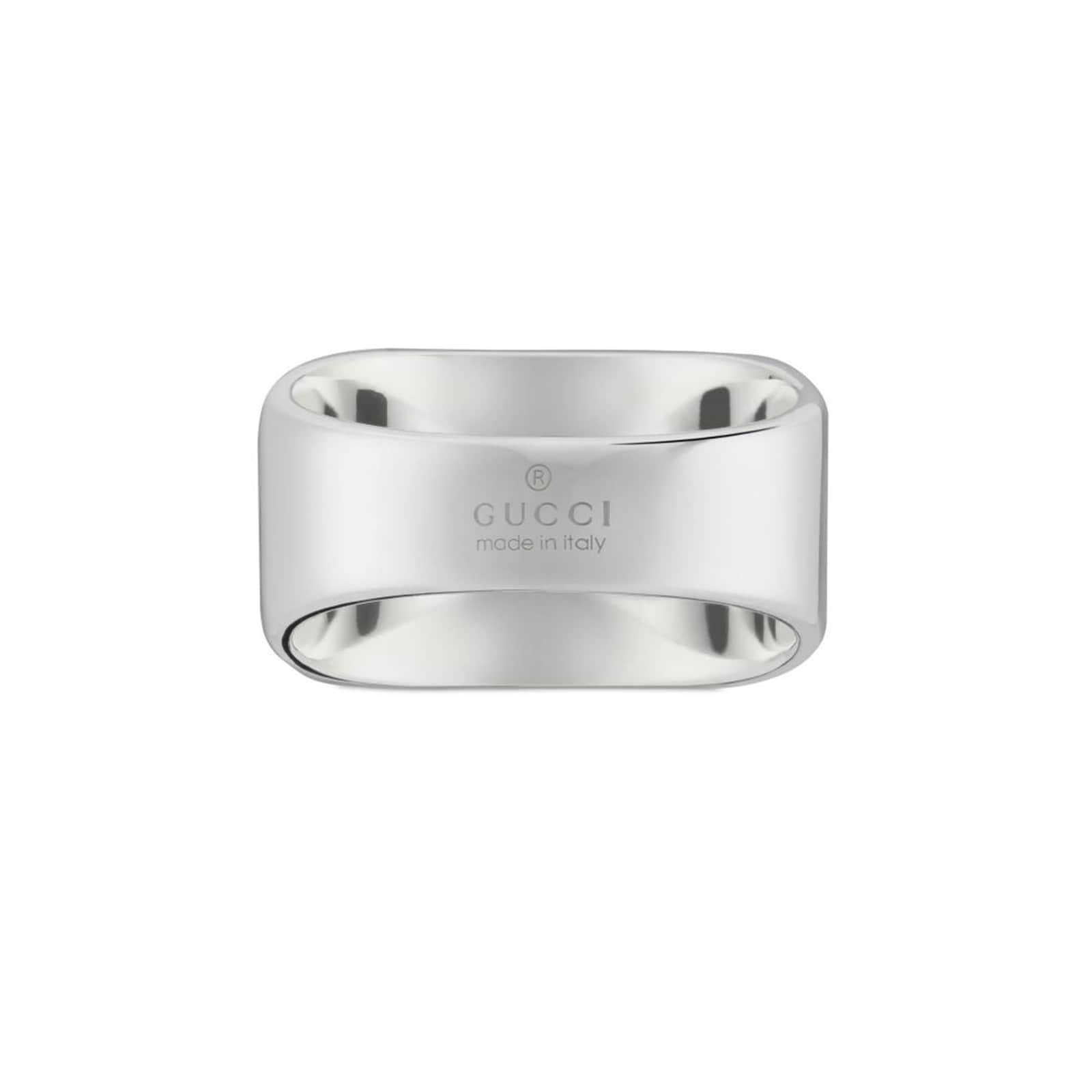 Gucci Tag Sterling Silver Square With Interlocking G Logo Signet Ring ...