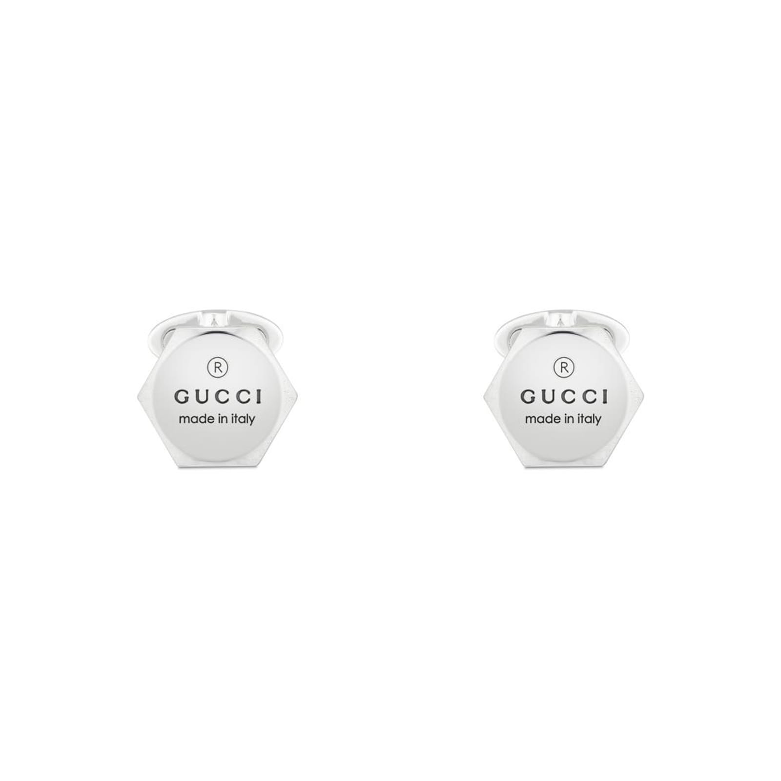 Gucci Trademark Sterling Silver Cufflinks