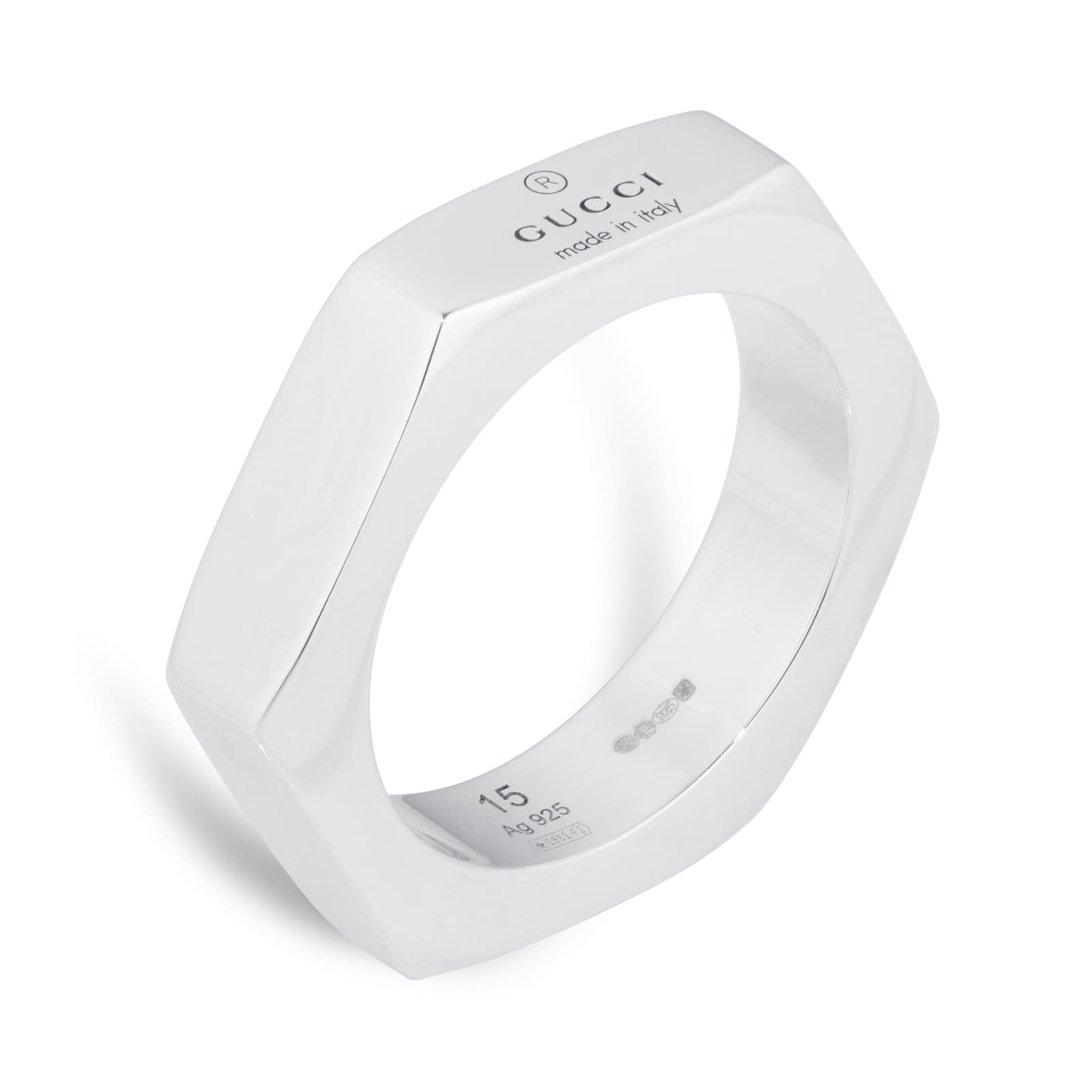 Gucci Sterling Silver Trademark Ring - Ring Size O YBC782839001 