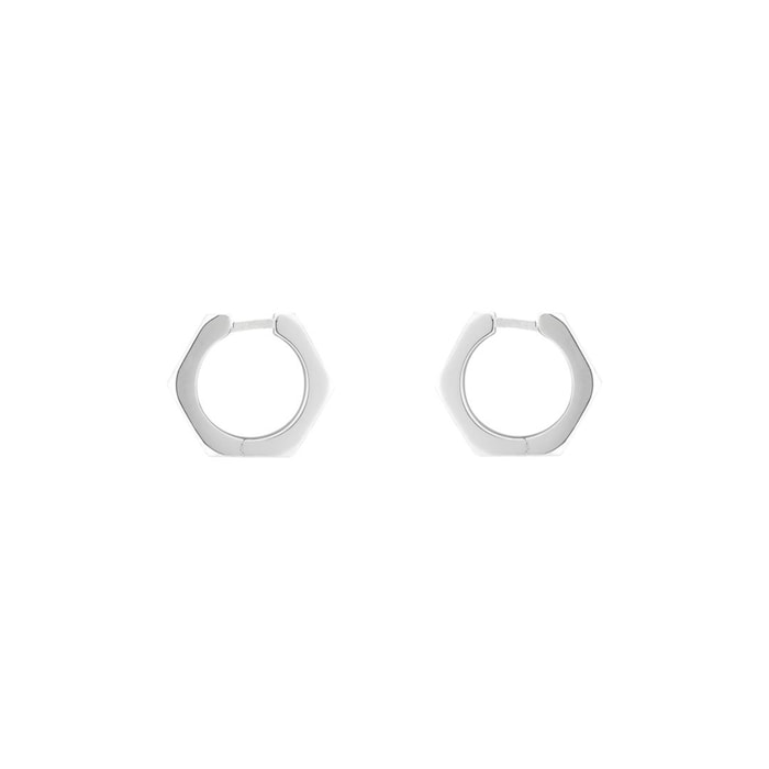 Gucci Trademark Sterling Silver Hoop Earrings