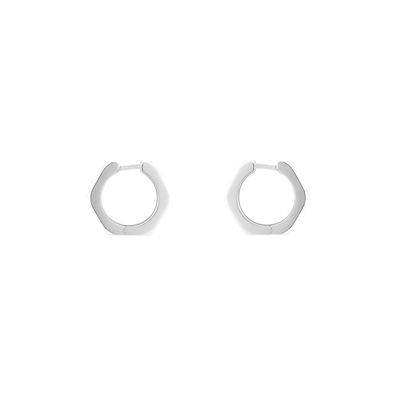 Gucci Trademark Sterling Silver Hoop Earrings