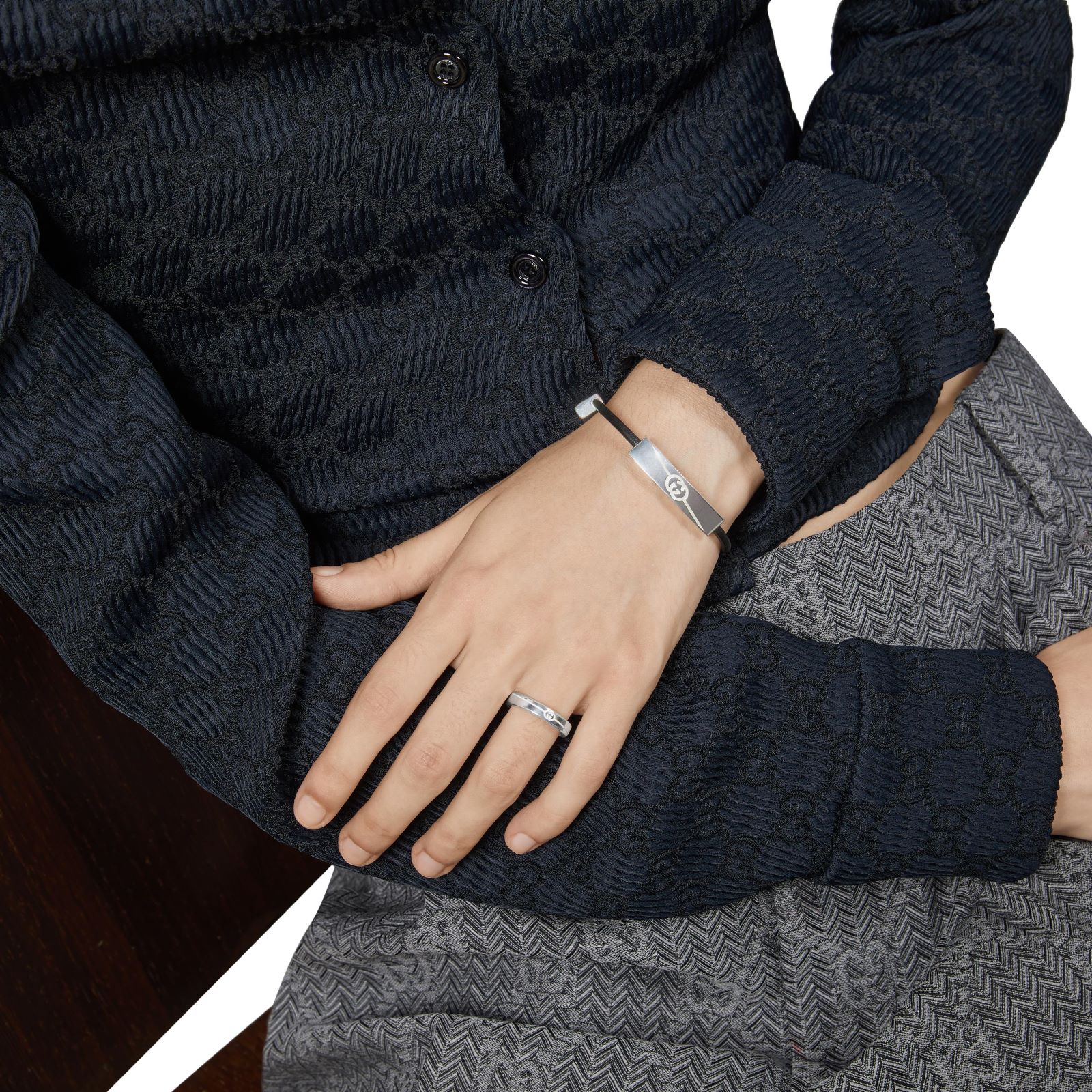 Gucci Gucci Tag Sterling Silver Bracelet Gucci Gucci Tag Sterling Silver Bracelet