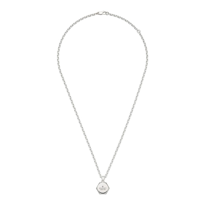 Gucci Trademark Sterling Silver Pendant Necklace