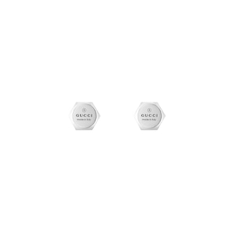 Gucci Trademark Sterling Silver Stud Earrings