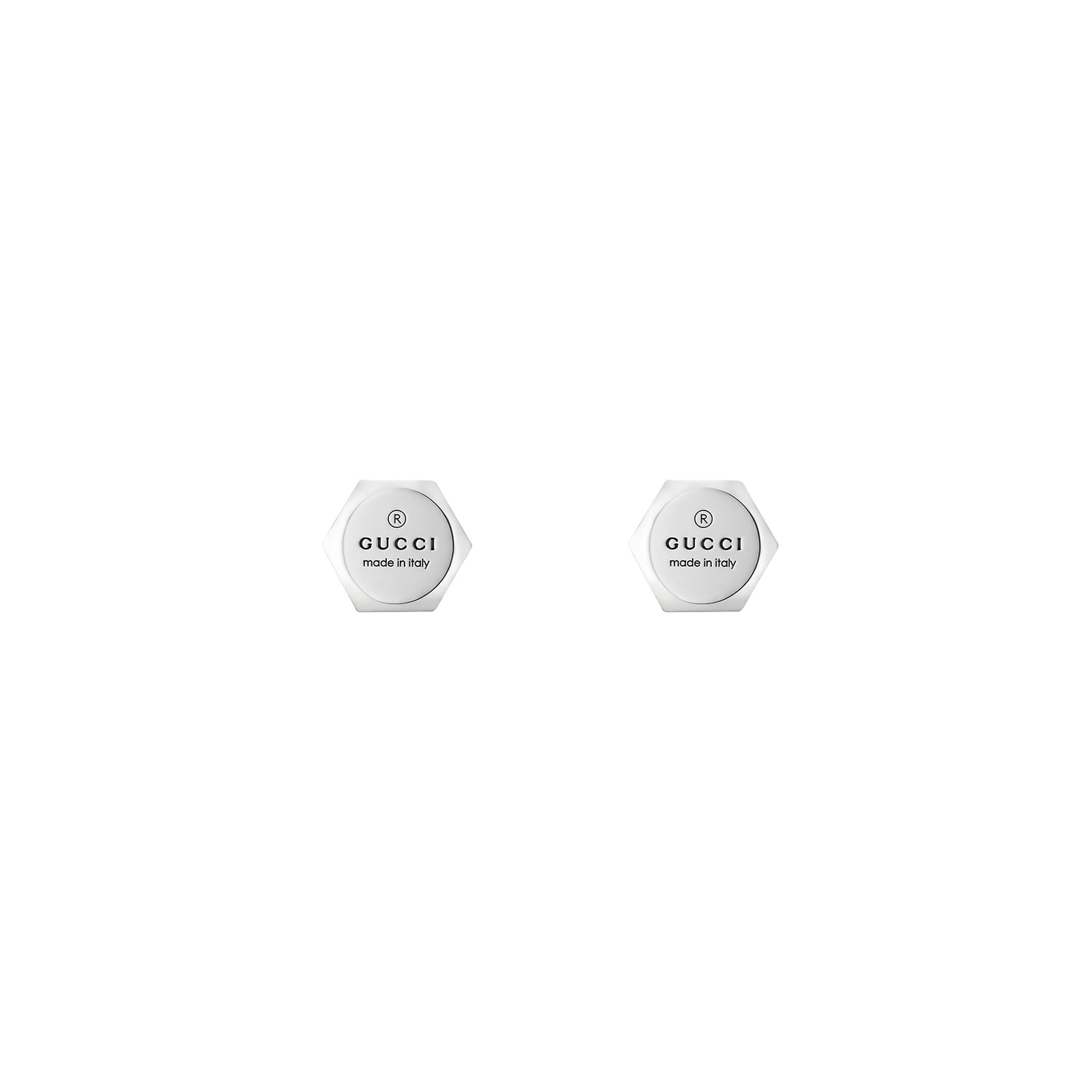 Gucci Trademark Sterling Silver Stud Earrings