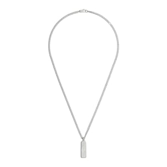 Gucci Gucci Tag Sterling Silver Pendant Necklace