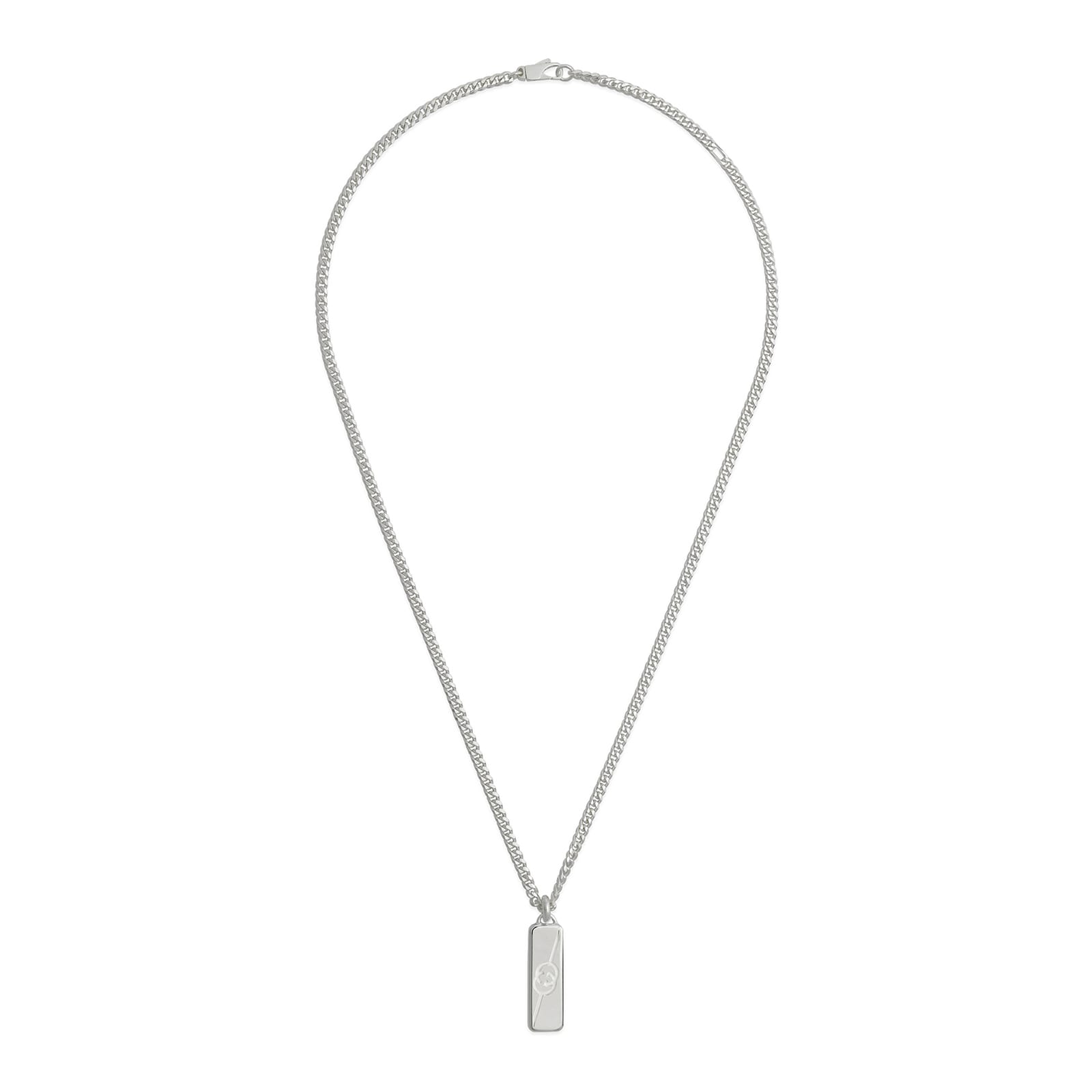 Gucci Gucci Tag Sterling Silver Pendant Necklace