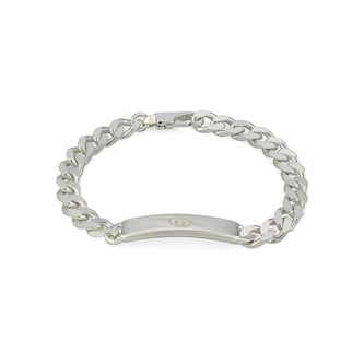 Gucci Gucci Tag Sterling Silver Bracelet - Size Medium
