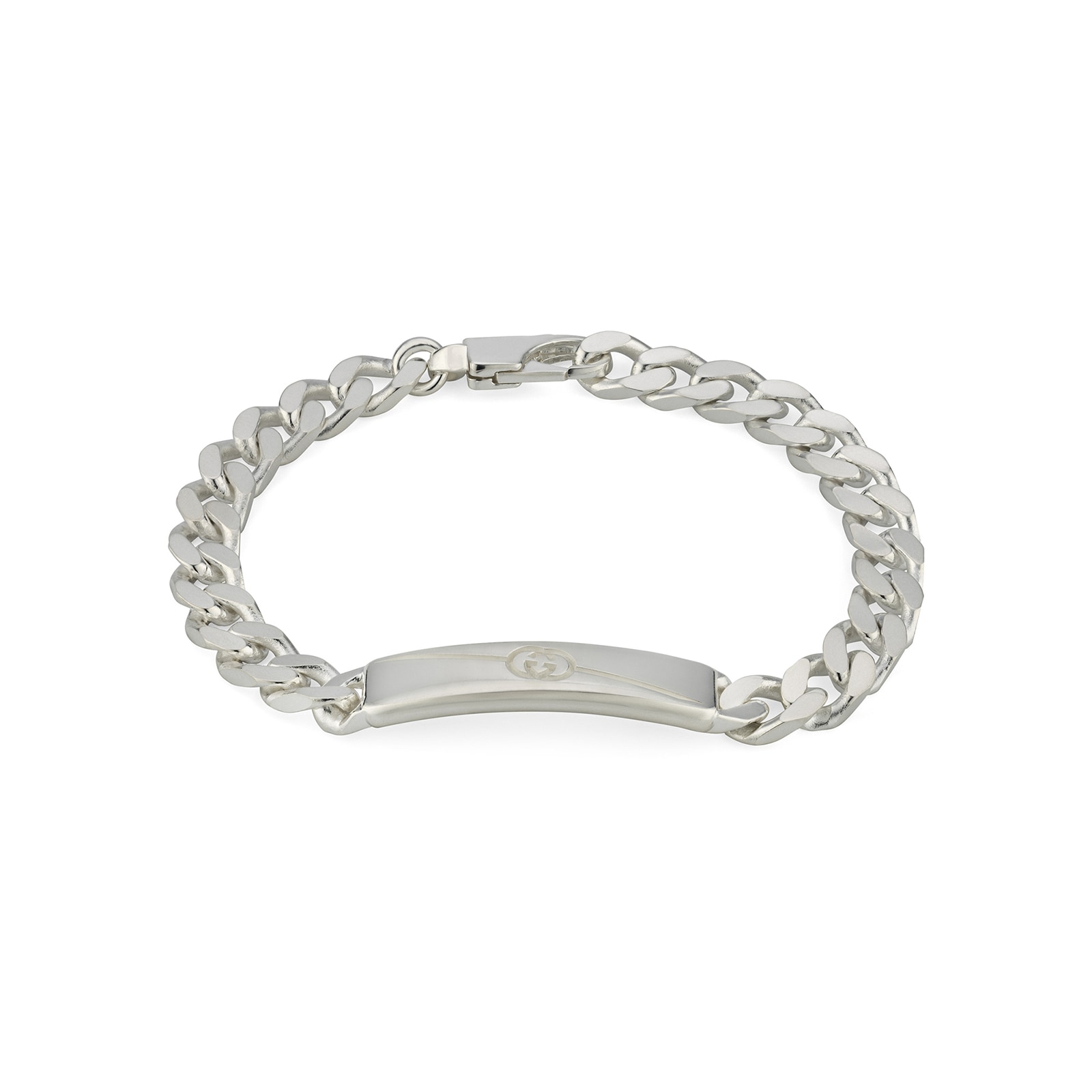 Gucci Gucci Tag Sterling Silver Bracelet - Size Medium