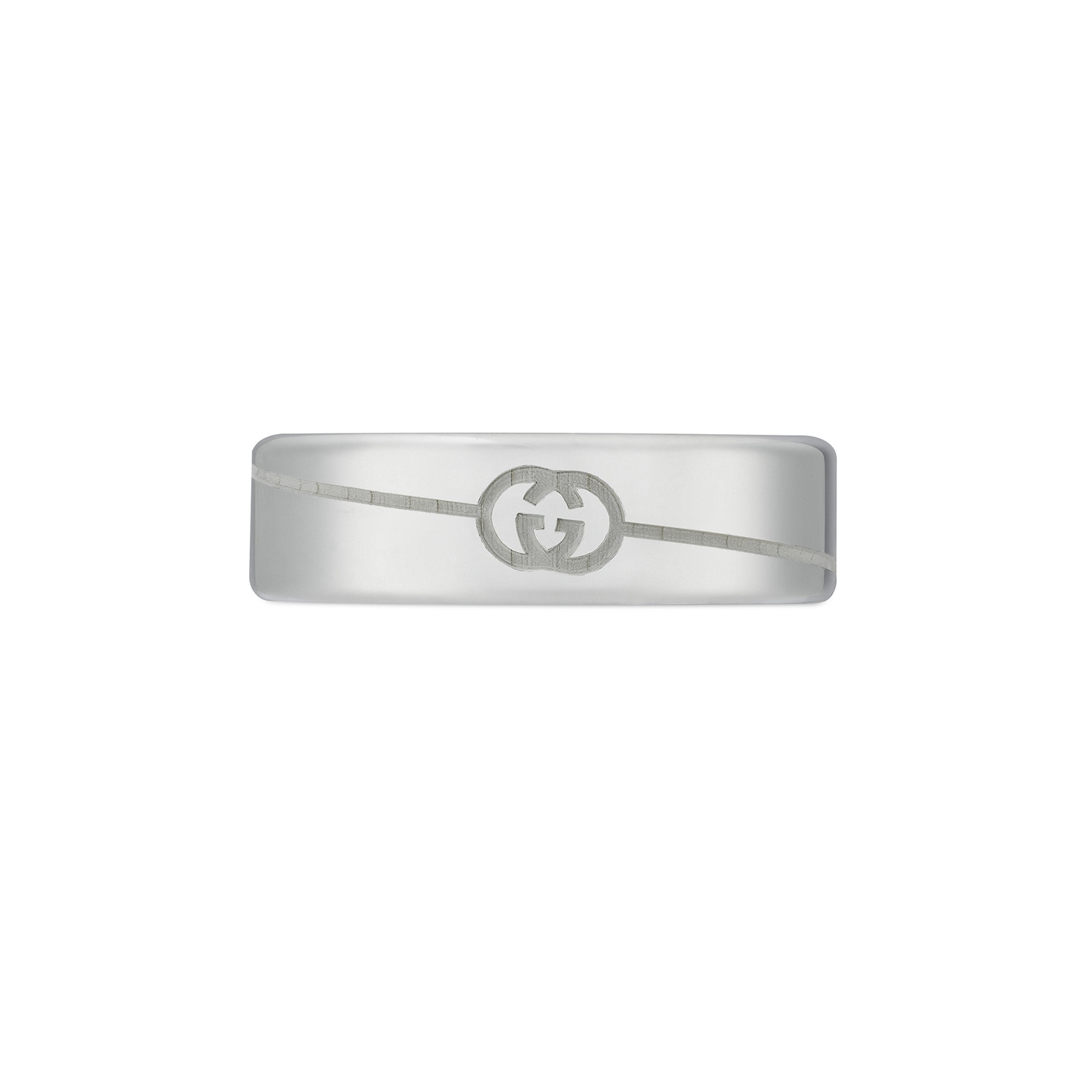Gucci Gucci Tag Sterling Silver Interlocking G Ring - Size 8.75