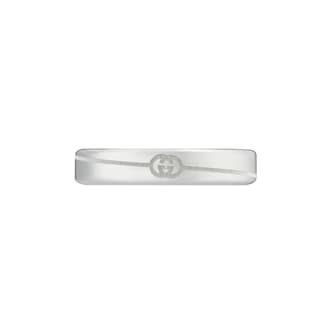 Gucci Gucci Tag Sterling Silver Interlocking G Ring - Size 6.5