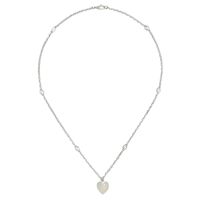 Gucci Gucci Heart Sterling Silver & Enamel Pendant Necklace
