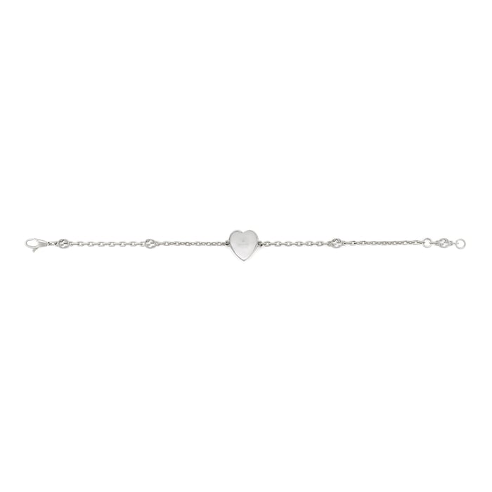 Gucci Sterling Silver Gucci Heart Enamel Bracelet - Size Medium