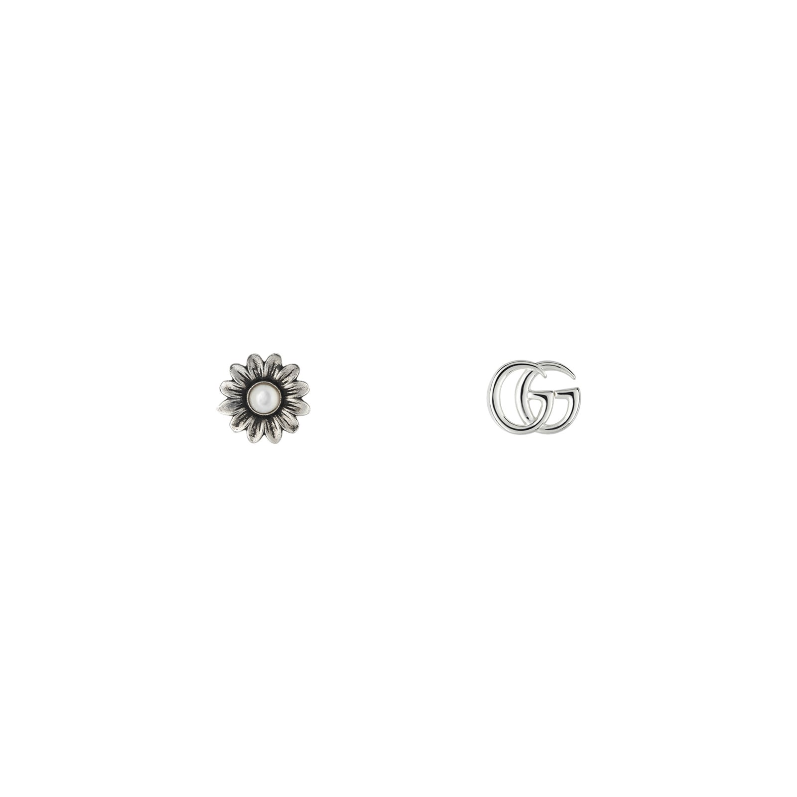 Gucci GG Marmont Sterling Silver & Mother Of Pearl Stud Earrings
