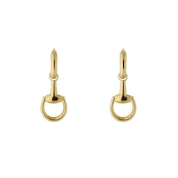 37341896 - Horsebit 18ct Yellow Gold Drop Earrings