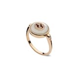 Gucci Gucci Interlocking 18ct Rose Gold Mother of Pearl & 0.08ct Diamond Ring