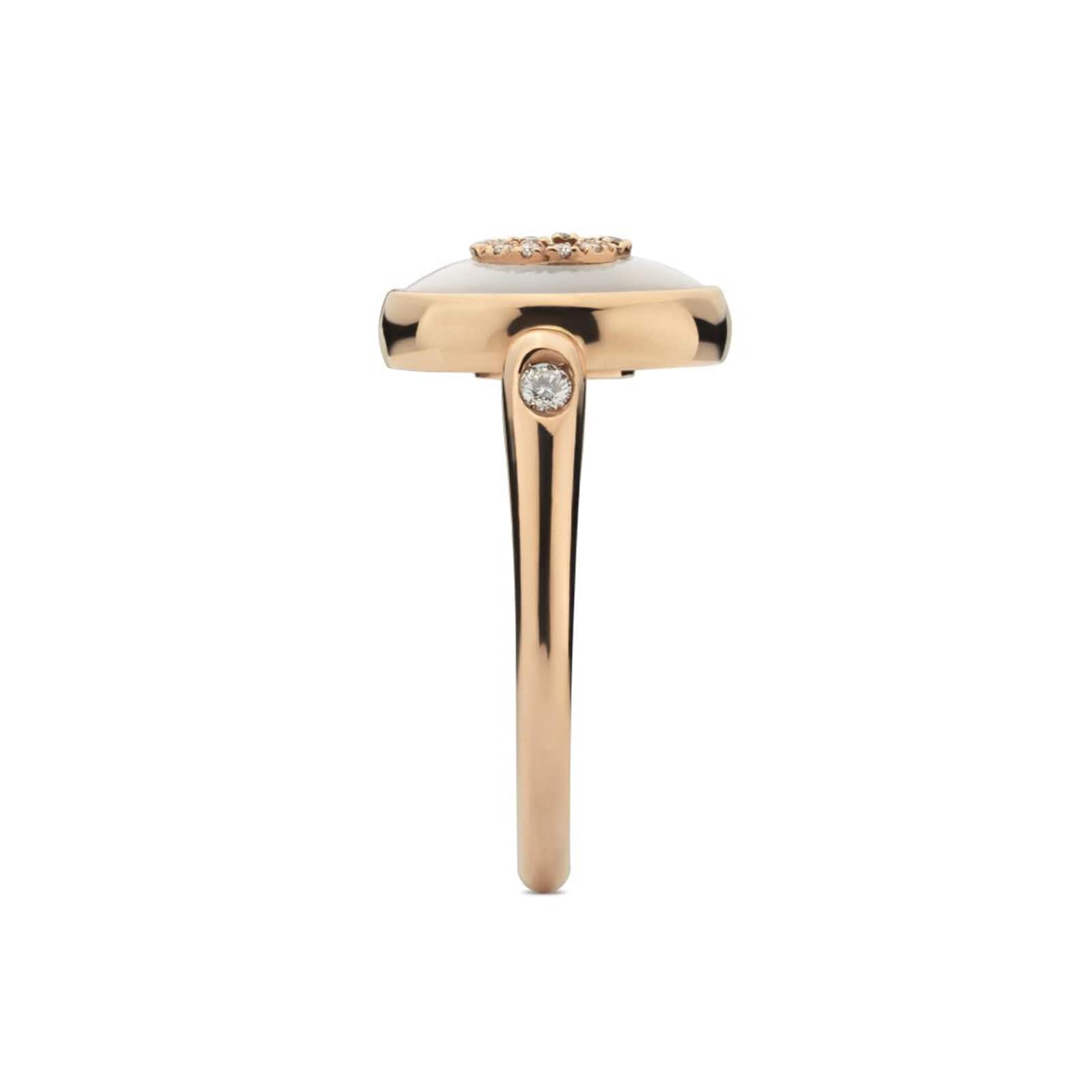 Gucci Gucci Interlocking 18ct Rose Gold Mother of Pearl & 0.08ct Diamond Ring Gucci Gucci Interlocking 18ct Rose Gold Mother of Pearl & 0.08ct Diamond Ring