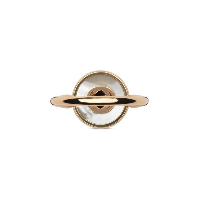 Gucci Gucci Interlocking 18ct Rose Gold Mother of Pearl & 0.08ct Diamond Ring